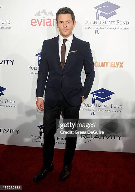 Actor James Marsden arrives at the 20th Annual Fulfillment Fund Stars Benefit Gala at The Beverly Hilton Hotel on October 14, 2014 in Beverly Hills,...