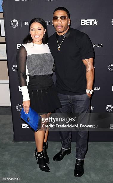 Shantel Jackson and actor Nelly attend The Paley Center for Media Presents "An Evening with Real Husbands of Hollywood" at The Paley Center for Media...