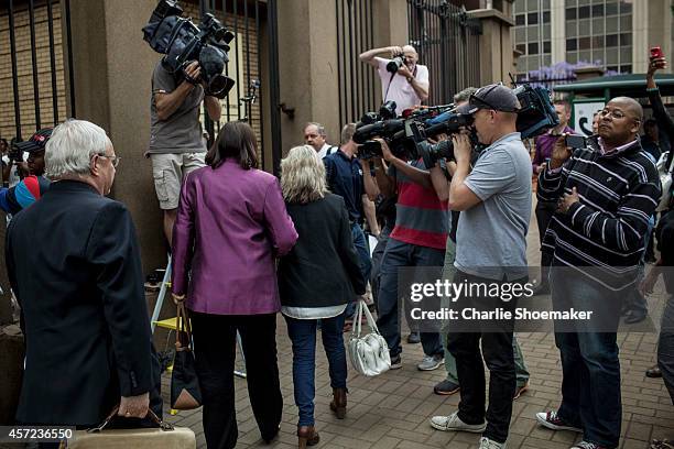 June Steenkamp arrives at North Gauteng High Court on October 15, 2014 in Pretoria, South Africa. Pistorius will be sentenced having been found...