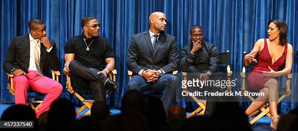 Actors Duane Martin, Nelly, Boris Kodjoe, Kevin Hart, and actress Cynthia Kaye McWilliams speak during The Paley Center for Media Presents "An...