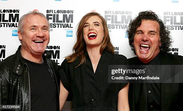 Damien Hirst, Agyness Deyn and guest attends a screening of "Electricity" during the 58th BFI London Film Festival at Vue West End on October 14,...