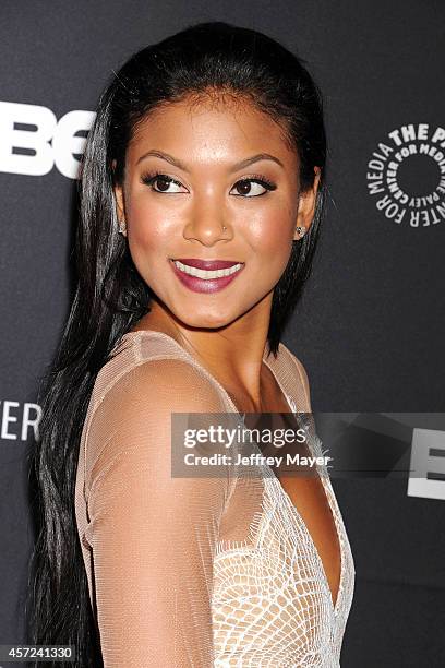 Eniko Parrish arrives at The Paley Center For Media Presents An Evening With "Real Husbands Of Hollywood" on October 14, 2014 in Beverly Hills,...