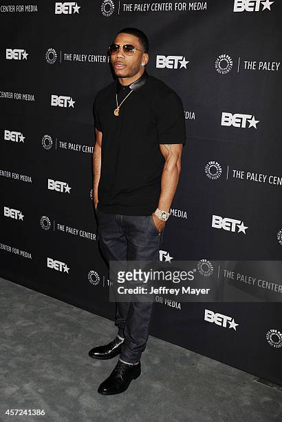 Rapper Nelly arrives at The Paley Center For Media Presents An Evening With "Real Husbands Of Hollywood" on October 14, 2014 in Beverly Hills,...