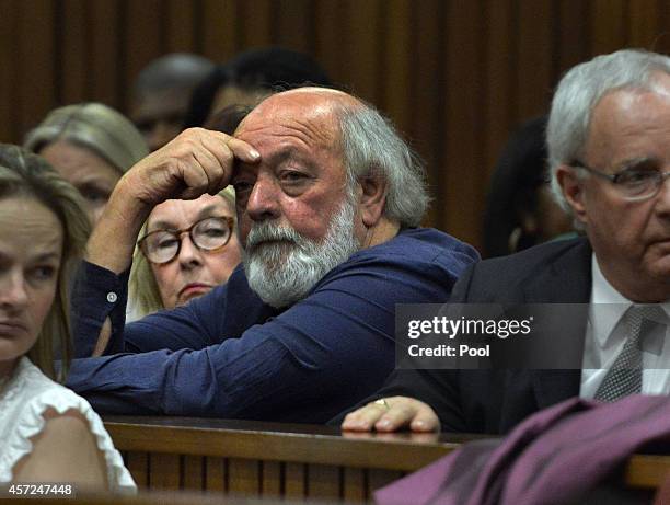 Reeva Steenkamp's parents Barry and June Steenkamp in the Pretoria High Court on October 15 in Pretoria, South Africa. Judge Thokozile Masipa found...