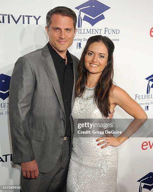 Actress Danica McKellar and Scott Sveslosky arrive at the 20th Annual Fulfillment Fund Stars Benefit Gala at The Beverly Hilton Hotel on October 14,...