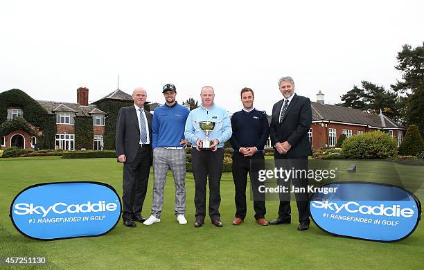 Chief Executive Sandy Jones and SkyCaddie UK & European Course Enablement Manager Steve Winstone pose with Yorkshire representatives, Alex Belt of...