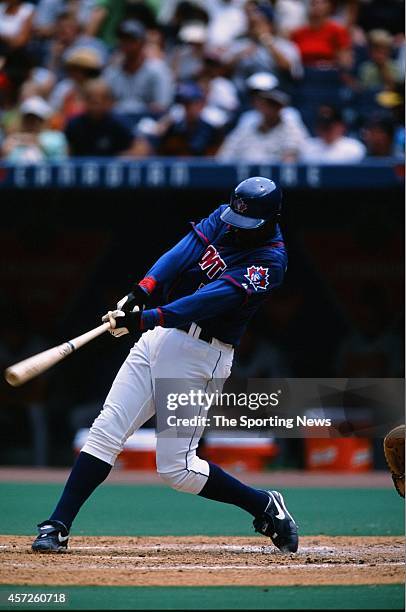 Orlando Hudson of the Toronto Blue Jays bats against the Baltimore Orioles on August 2, 2002 at Rogers Centre in Toronto, Ontario, Canada.