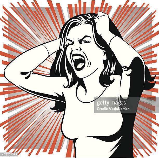 bildbanksillustrationer, clip art samt tecknat material och ikoner med desperate woman - skrika