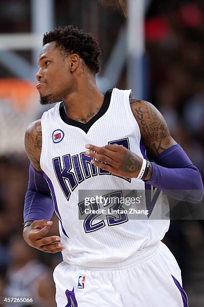 Ben Mclemore of Sacramento Kings in action during the 2014 NBA Global Games match between the Brooklyn Nets and Sacramento Kings at MasterCard Center...