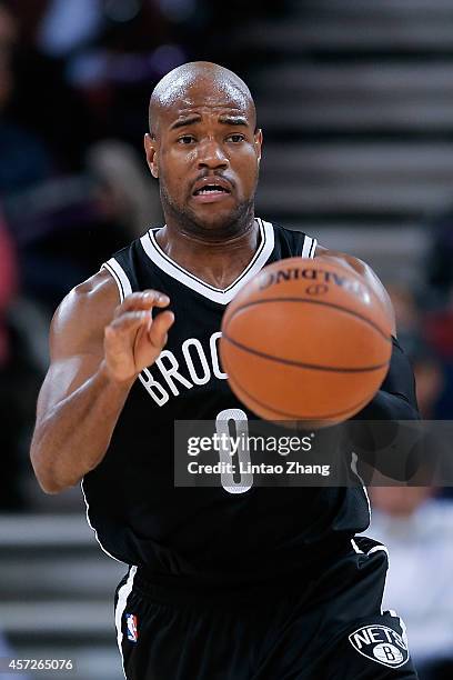 Jarret Jack of Brooklyn Nets in action during the 2014 NBA Global Games match between the Brooklyn Nets and Sacramento Kings at MasterCard Center on...