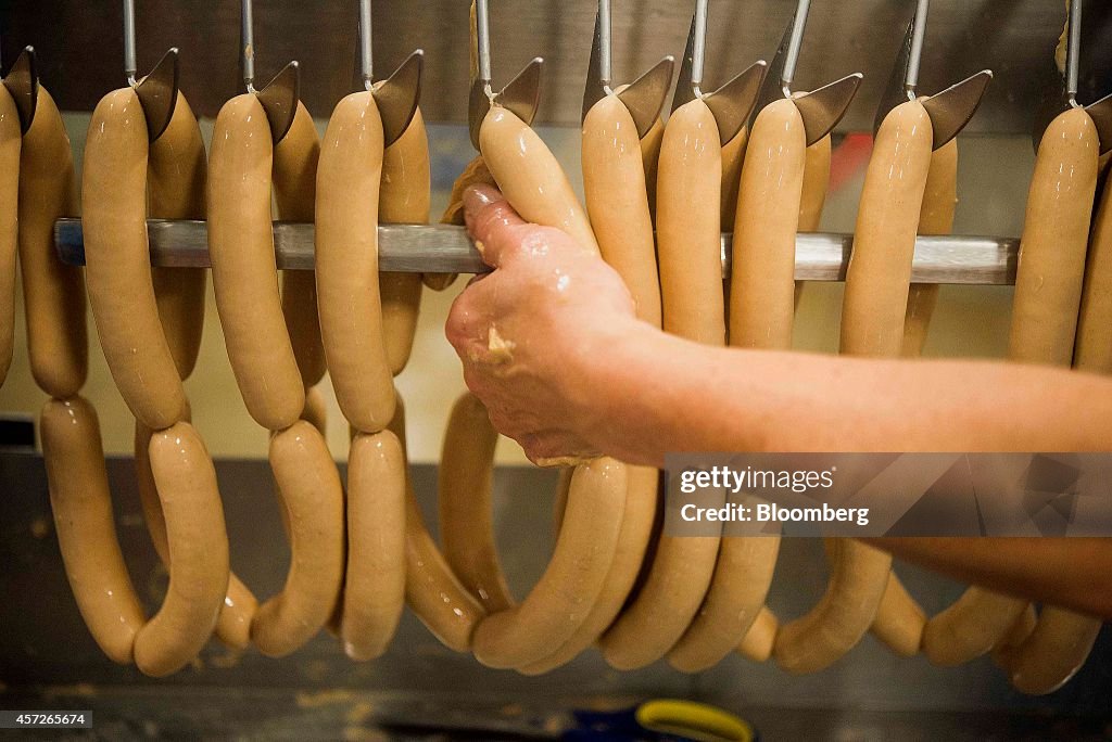 Hot Dog Production At Smith Provisions Co. As US Beef And Pork Exports Fall