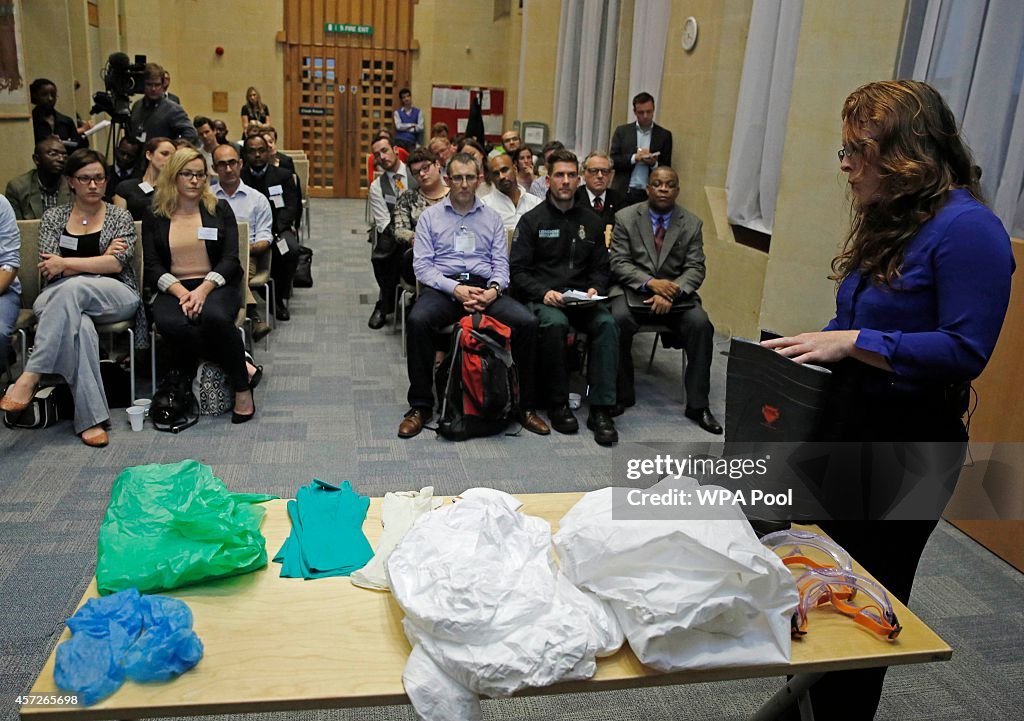 NHS Volunteers Are Briefed On Ebola Protection