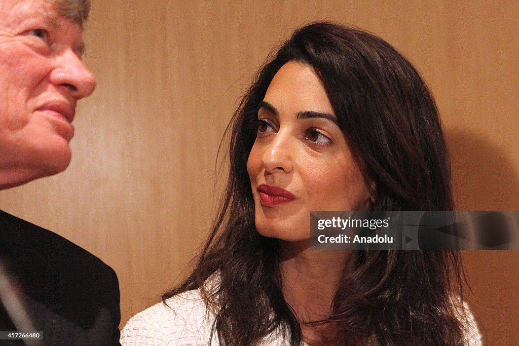 Amal Alamuddin Clooney in Athens for Parthenon marbles