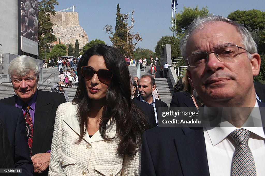 Amal Alamuddin Clooney in Athens for Parthenon marbles