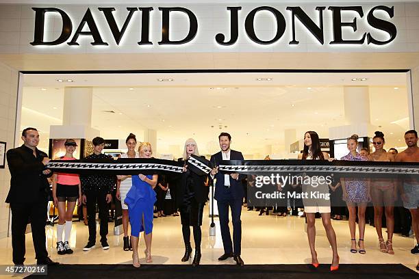 David Jones Ambassadors Emma Freedman, Jason Dundas and Jessica Gomes along with David Jones Group Executive for Merchandise Donna Player officially...