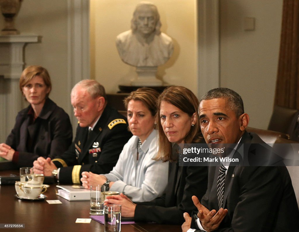 President Obama Meets With Cabinet Members On Ebola Crisis