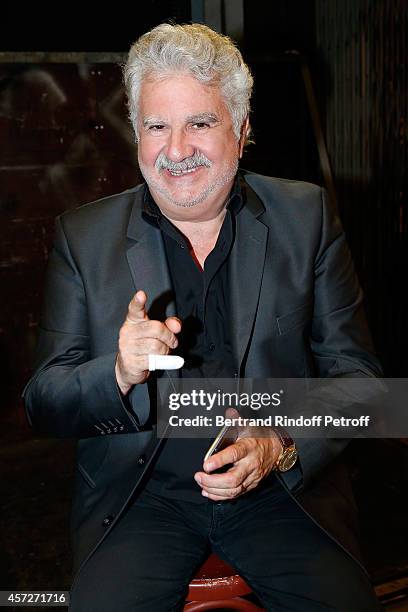 Humorist Roland Magdane attends the 'Vivement Dimanche' French TV Show at Pavillon Gabriel on October 15, 2014 in Paris, France.