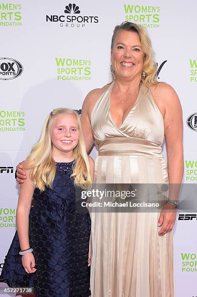 Sailor Dawn Riley poses with her niece Emma Riley at the Womens Sports Foundations 35th Annual Salute to Women In Sports awards, a celebration and...