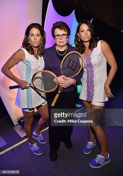Julie Foudy, Billie Jean King, and Jessica Mendoza during the Womens Sports Foundations 35th Annual Salute to Women In Sports awards, a celebration...
