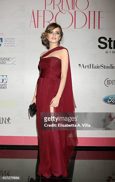 Alexandra Dinu attends the Premio Afrodite 2014 at Capitol Club on October 15, 2014 in Rome, Italy.
