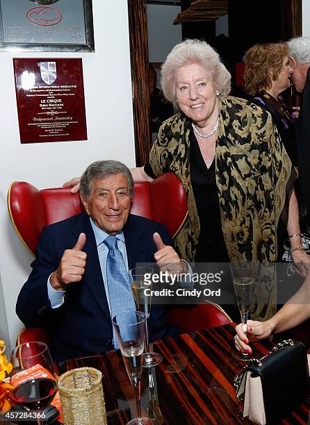 Tony Bennett and Egidiana Maccioni attend the Le Cirque 40th Anniversary Dinner Hosted by Sirio Maccioni during Food Network New York City Wine &...