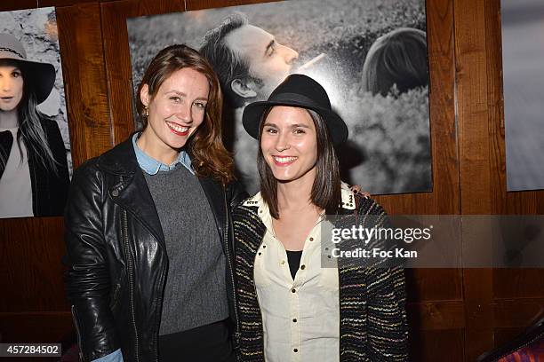 Comedians Gwendolyn Gourvenecand Anne Sophie Picard attend the Christophe Brachet And Factory Graff Design Exhibition Preview At Le Buddha Bar on...
