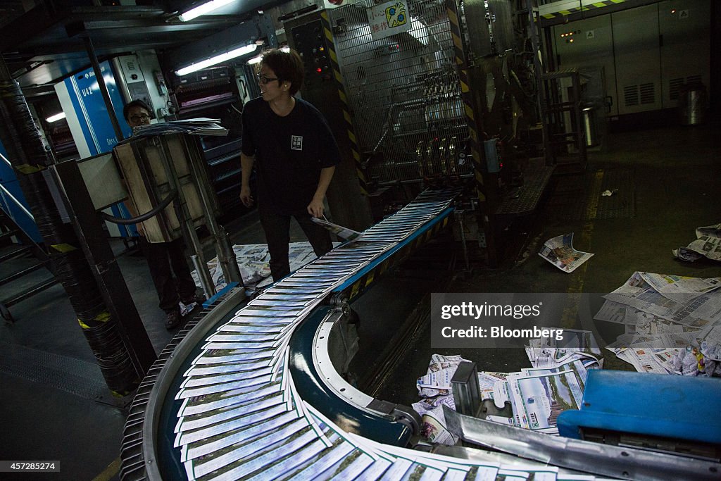 Production Of Apple Daily Newspaper At Next Media Ltd. Printing Facility