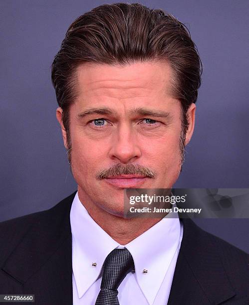 Brad Pitt attends "Fury" Washington DC Premiere at The Newseum on October 15, 2014 in Washington, DC.