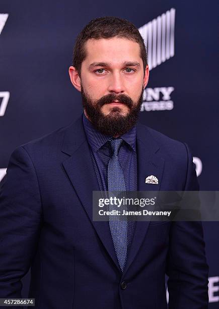 Shia LaBeouf attends the "Fury" Washington DC Premiere at The Newseum on October 15, 2014 in Washington, DC.