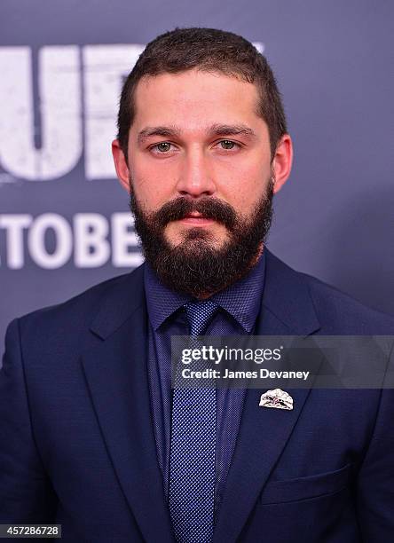 Shia LaBeouf attends the "Fury" Washington DC Premiere at The Newseum on October 15, 2014 in Washington, DC.