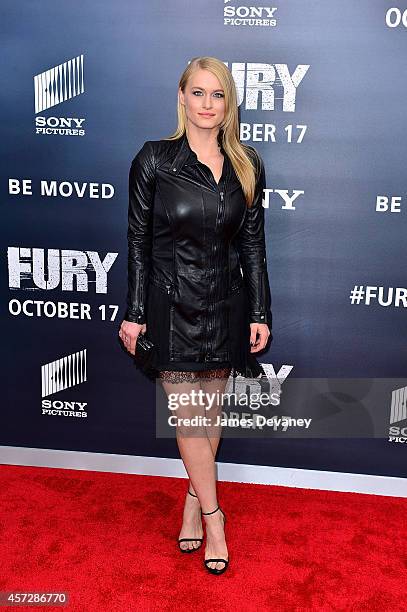 Leven Rambin attends the "Fury" Washington DC Premiere at The Newseum on October 15, 2014 in Washington, DC.