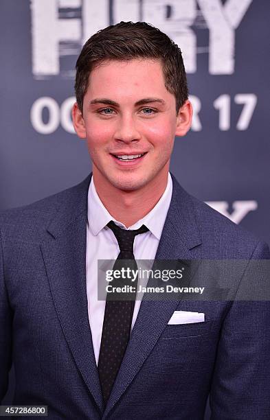 Logan Lerman attends the "Fury" Washington DC Premiere at The Newseum on October 15, 2014 in Washington, DC.