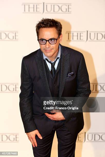 Actor Robert Downey Jr. Attends 'The Judge' Rome Premiere at the Cinema Moderno on October 15, 2014 in Rome, Italy.