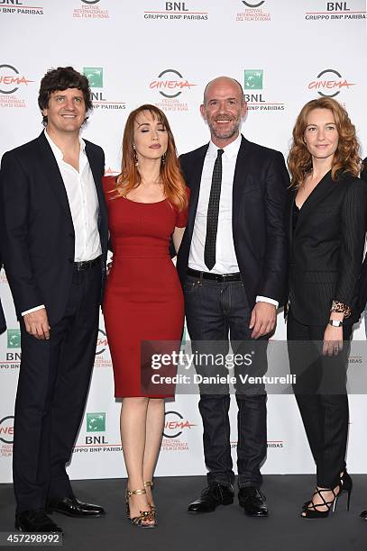 Fabio De Luigi, Chiara Francini, Alessandro Genovesi and Cristiana Capotondi attend the 'Soap Opera' Photocall during The 9th Rome Film Festival at...