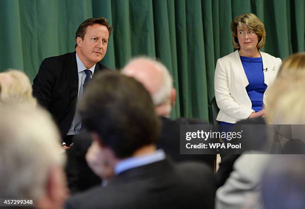 Prime Minister David Cameron and one of the Conservative Party's two applicants councillors Anna Firth for their nomination in the upcoming Rochester...