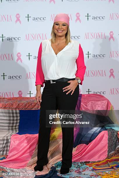 Terelu Campos attends "Bandera de la Esperanza" new campaign against cancer presentation at the Petit Palace Savoy Hotel on October 16, 2014 in...