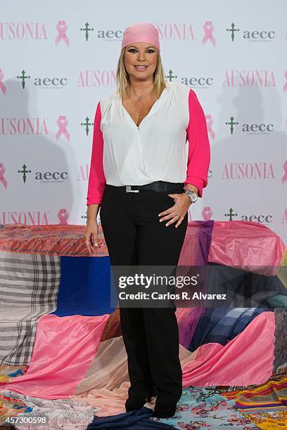 Terelu Campos attends "Bandera de la Esperanza" new campaign against cancer presentation at the Petit Palace Savoy Hotel on October 16, 2014 in...