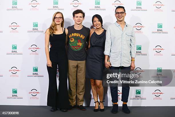 Saskia Rosendahl, Joel Basman Trang Le Hong and Burhan Qurbani attend the'We are young. We are strong. Photocall' during The 9th Rome Film Festival...