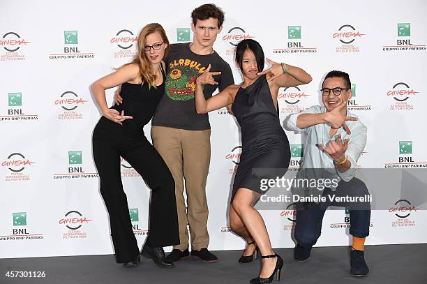 Saskia Rosendahl, Joel Basman, Trang Le Hong and Burhan Qurbani attend 'We are young. We are strong' Photocall during The 9th Rome Film Festival at...