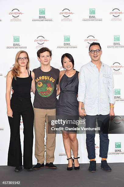 Saskia Rosendahl, Joel Basman, Trang Le Hong and Burhan Qurbani attend 'We are young. We are strong' Photocall during The 9th Rome Film Festival at...