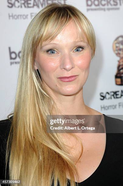 Actress Paula Lindberg arrives for ScreamFest 2014 "See No Evil 2" Screening held at TCL Chinese 6 Theatres on October 15, 2014 in Hollywood,...