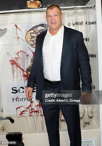 Actor/WWE Wrestler Glenn Jacobs AKA Kane arrives for ScreamFest 2014 "See No Evil 2" Screening held at TCL Chinese 6 Theatres on October 15, 2014 in...