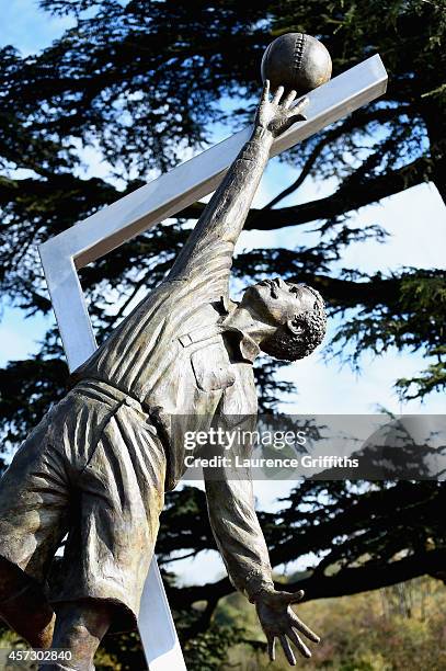 The Arthur Wharton Statue is unveiled at St George's Park on October 16, 2014 in Burton-upon-Trent, England.Arthur Wharton was the world's first...