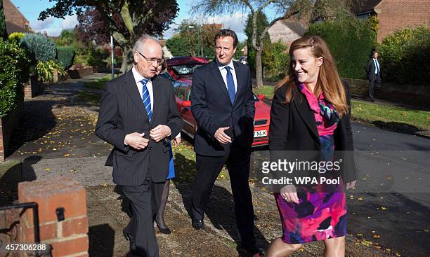 Prime Minister David Cameron arrives to introduce the Conservative Party's two applicants councillors Anna Firth and Kelly Tolhurst for their...