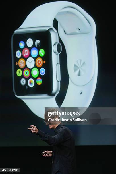 Apple CEO Tim Cook speaks during an event introducing new iPads at Apple's headquarters October 16, 2014 in Cupertino, California.