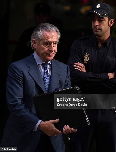 Former Bankia chief Miguel Blesa leaves Madrid's High Court where Rodrigo Rato, former chairman of rescued bank Bankia and former head of the...