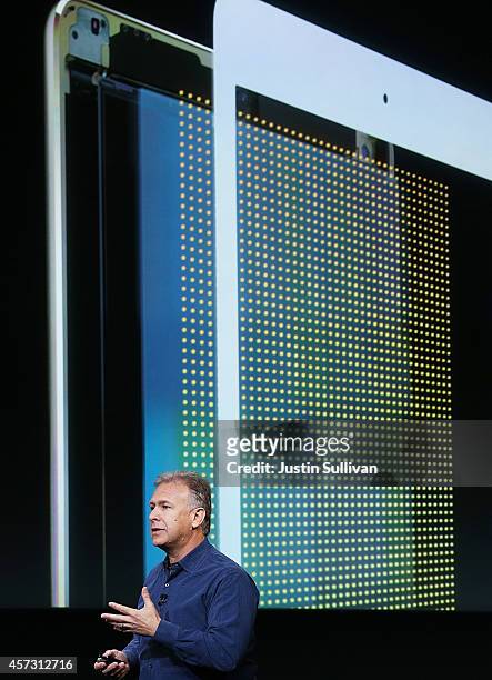 Apple Senior Vice President of Worldwide Marketing Phil Schiller announces the new iPad Air 2 during a special event on October 16, 2014 in...