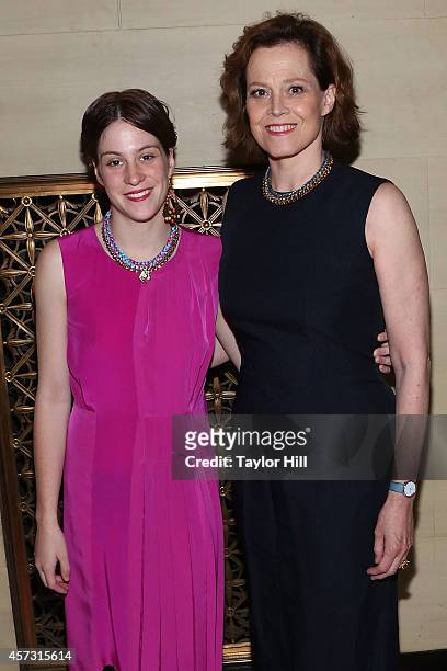Charlotte Simpson and Sigourney Weaver attend the 12th Annual Giants Of Broadcasting Awards at Gotham Hall on October 16, 2014 in New York City.