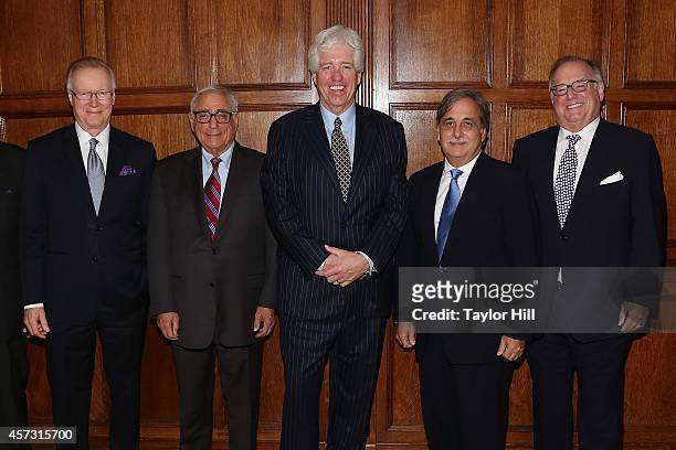 Chuck Scarborough, Fred Silverman, Peter Smyth, Raul Alarcon Jr., and David J. Barrett attend the 12th Annual Giants Of Broadcasting Awards at Gotham...