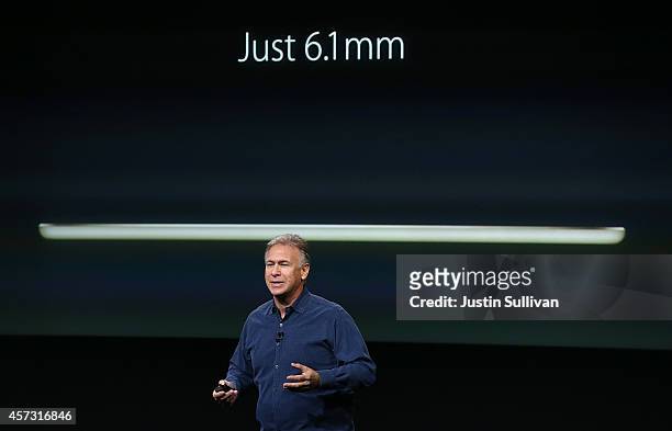 Apple Senior Vice President of Worldwide Marketing Phil Schiller announces the new iPad Air 2 during a special event on October 16, 2014 in...